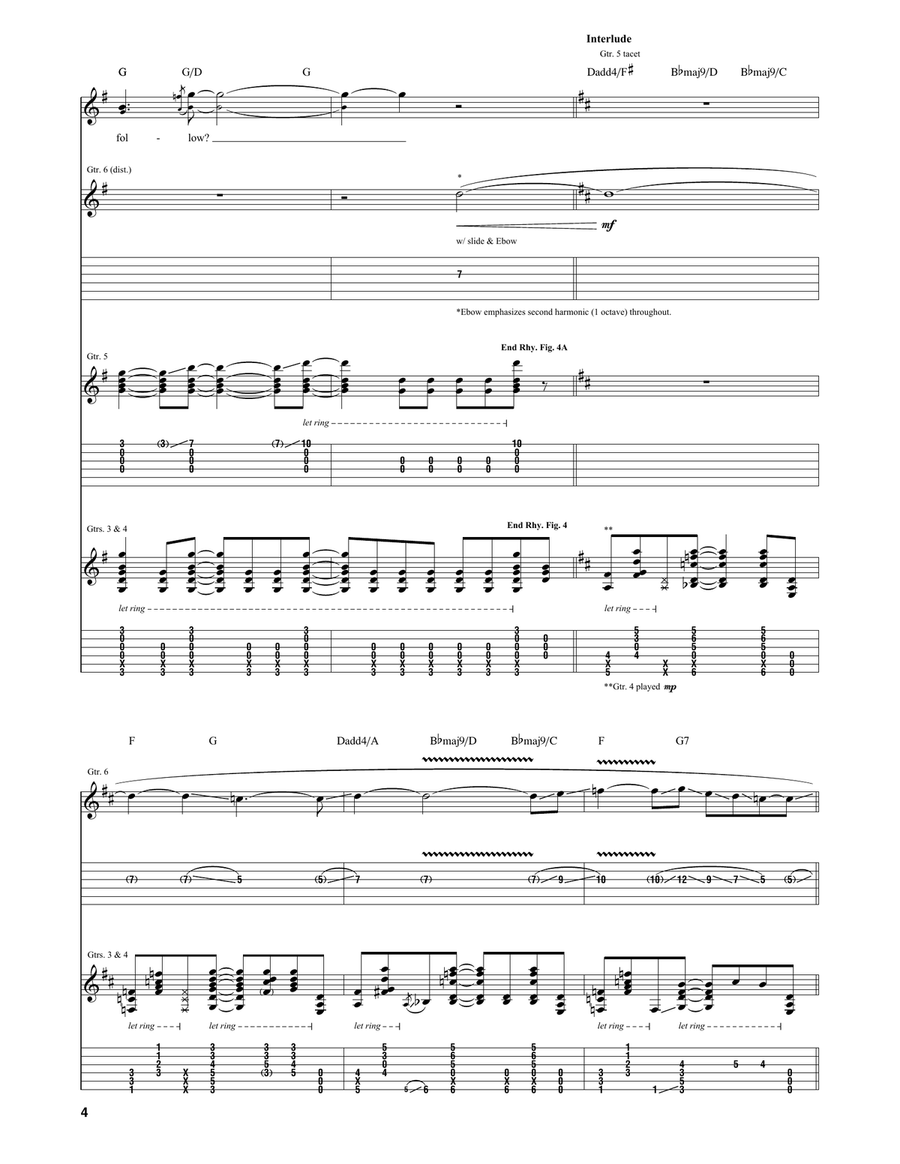 Sour Girl Sour Girl Guitar Tablature scores gallery preview page 4