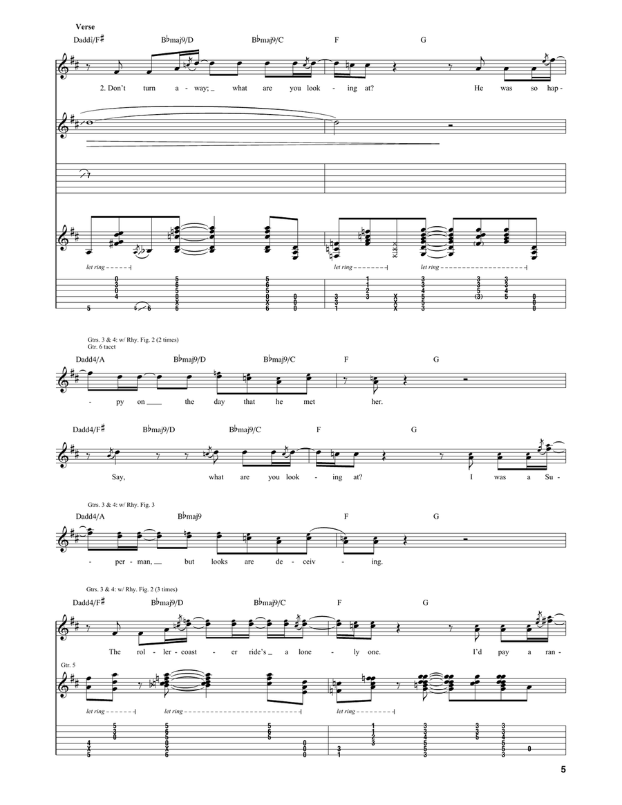 Sour Girl Sour Girl Guitar Tablature scores gallery preview page 5