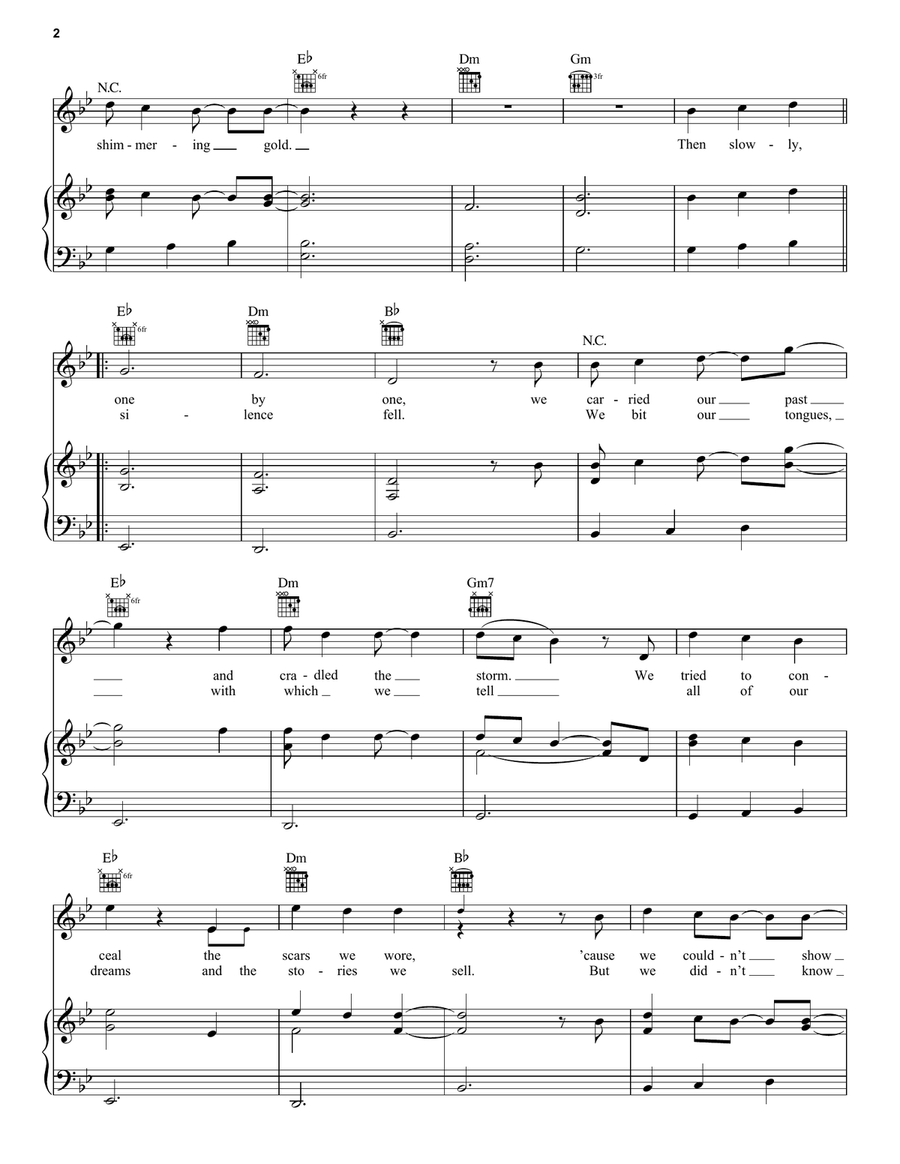 Space Space Piano, Vocal, Guitar scores gallery preview page 2