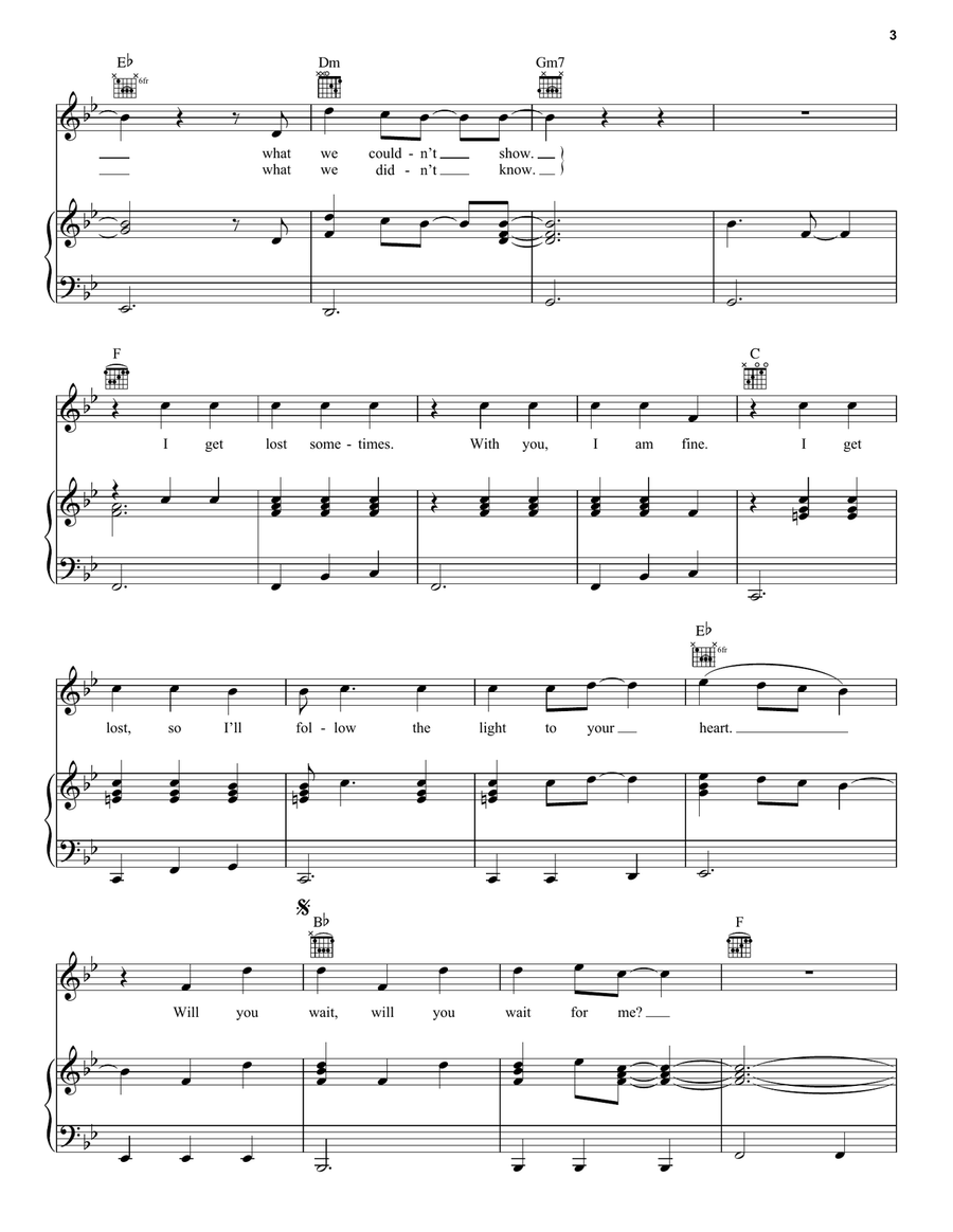 Space Space Piano, Vocal, Guitar scores gallery preview page 3