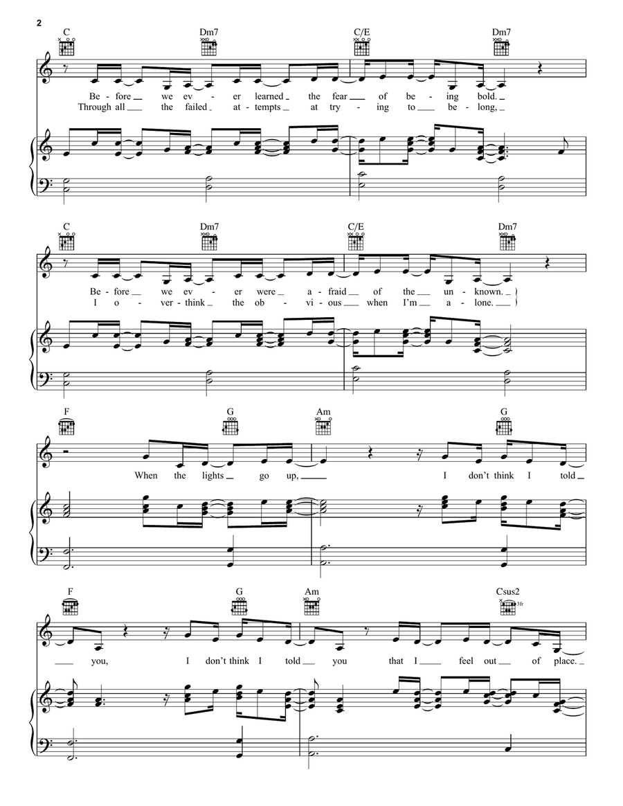 Anywhere Away From Here Anywhere Away From Here Piano, Vocal, Guitar scores gallery preview page 2