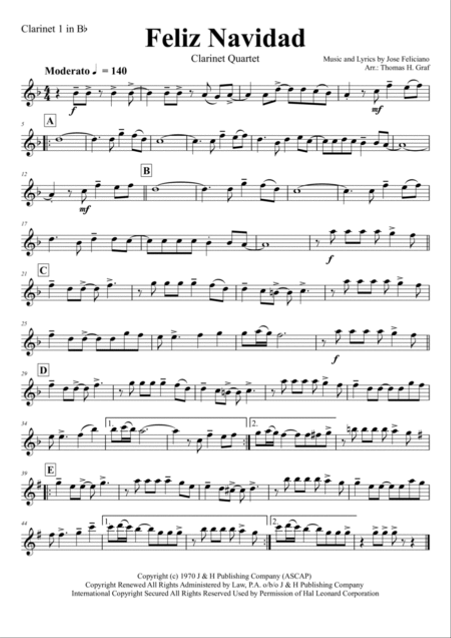 Feliz Navidad Woodwind Ensemble scores gallery preview page 4
