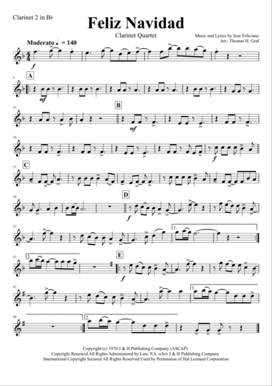 Feliz Navidad Woodwind Ensemble scores gallery preview page 5