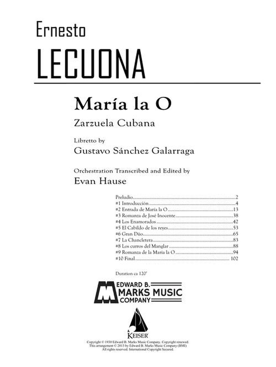 Maria la O Maria la O Voice scores gallery preview page 2