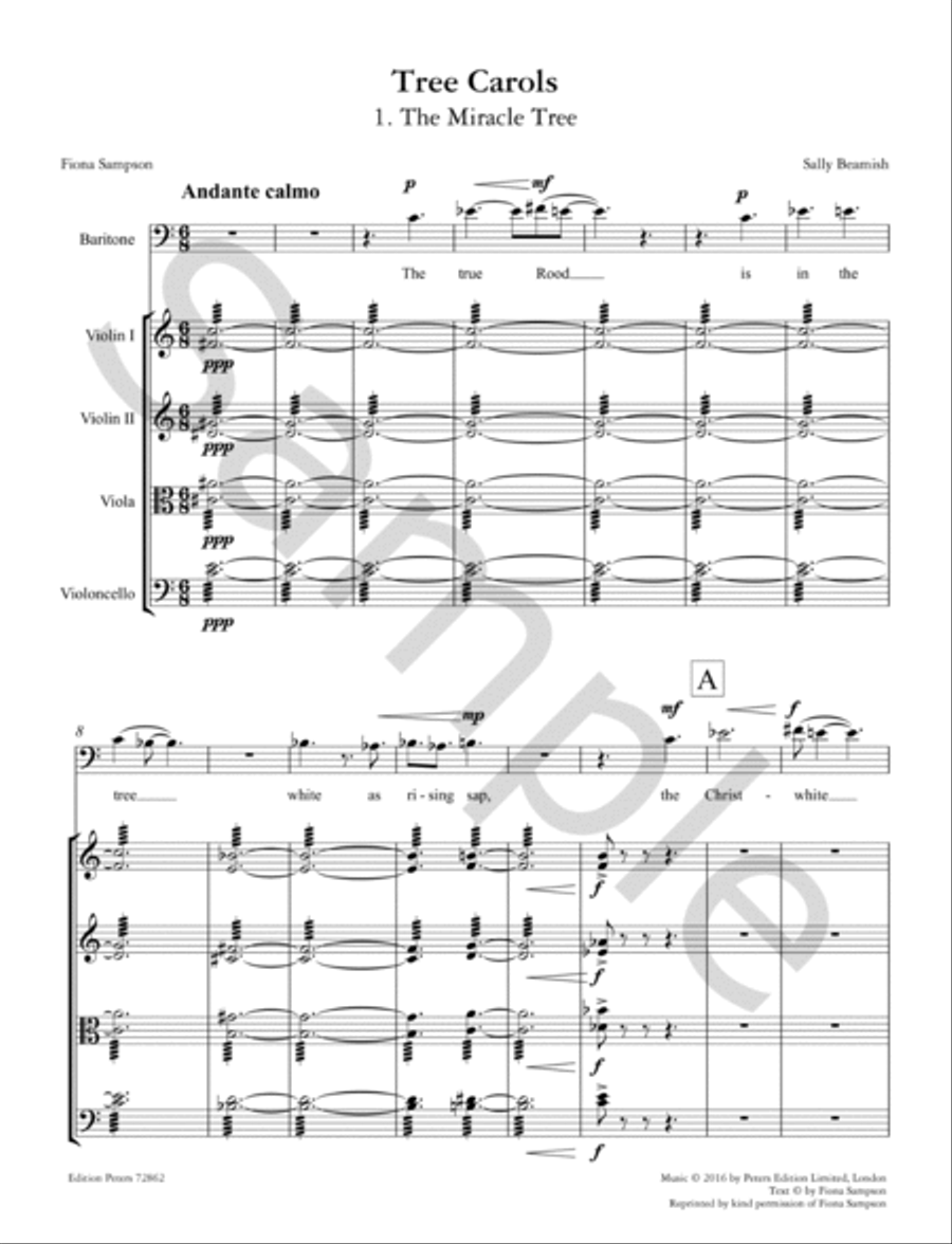 Tree Carols String Quartet scores gallery preview page 5