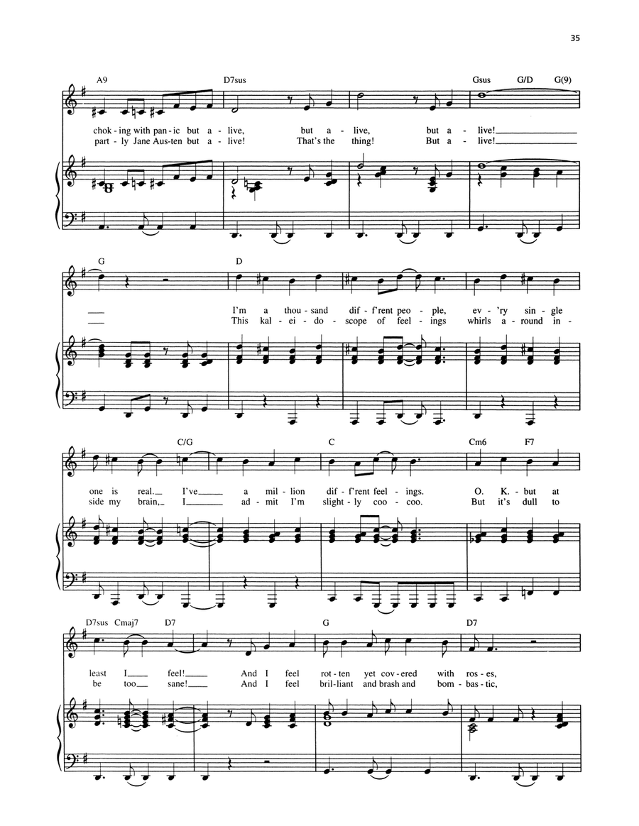But Alive (from Applause) Piano, Vocal, Guitar scores gallery preview page 2