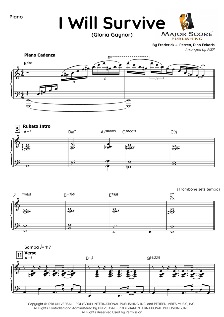 I Will Survive Piano scores gallery preview page 5