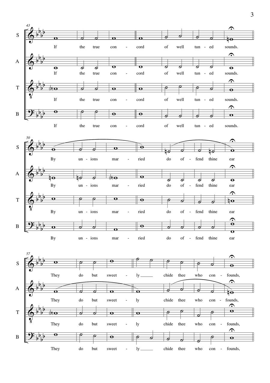 Shakespearean Sonnet VIII. Original composition by Graham Dickson-Place SATB a capella 4-Part scores gallery preview page 3
