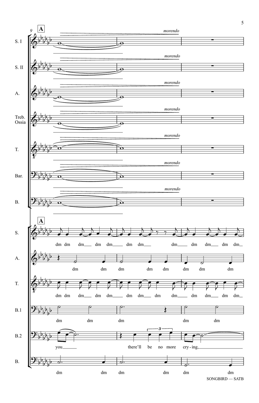 Songbird (arr. Nick Ashby) 4-Part scores gallery preview page 3