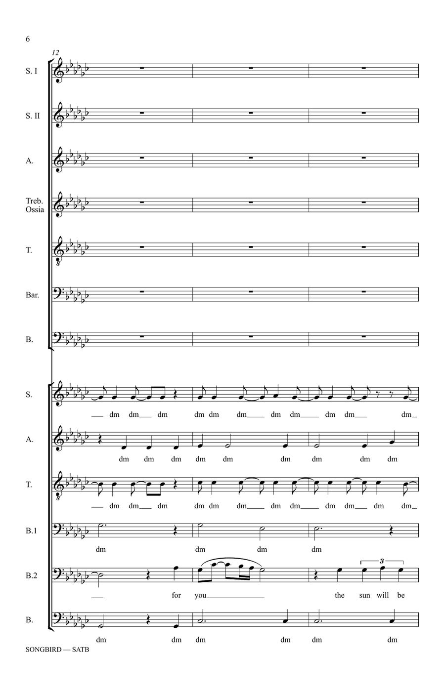 Songbird (arr. Nick Ashby) 4-Part scores gallery preview page 4