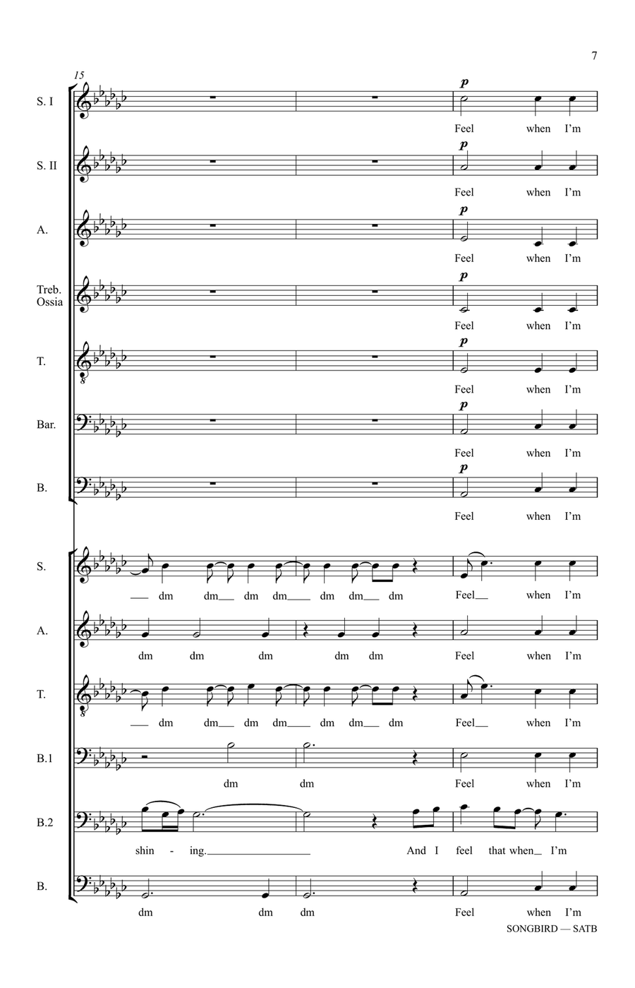 Songbird (arr. Nick Ashby) 4-Part scores gallery preview page 5