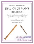 Jesu, Joy of Man's Desiring (Duet for Alto Recorders with Optional Sop/Ten)