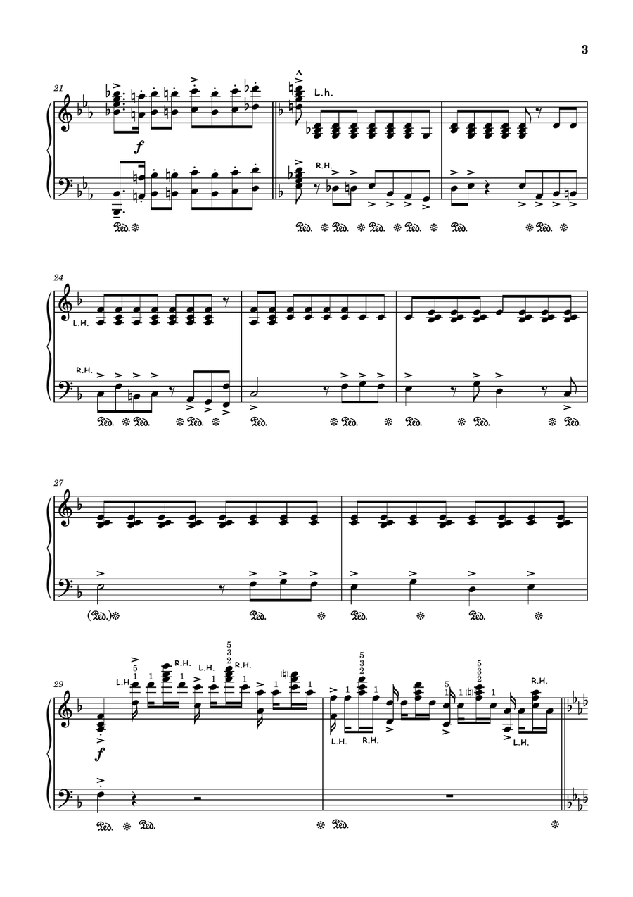 Beer Barrel Polka (roll Out The Barrel) Piano Solo scores gallery preview page 3
