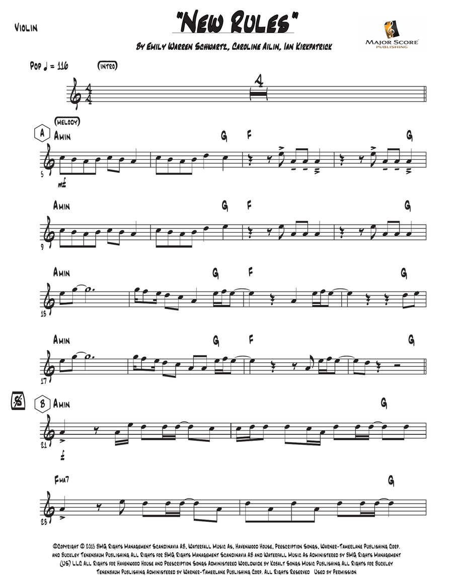 New Rules Violin Solo scores gallery preview page 2