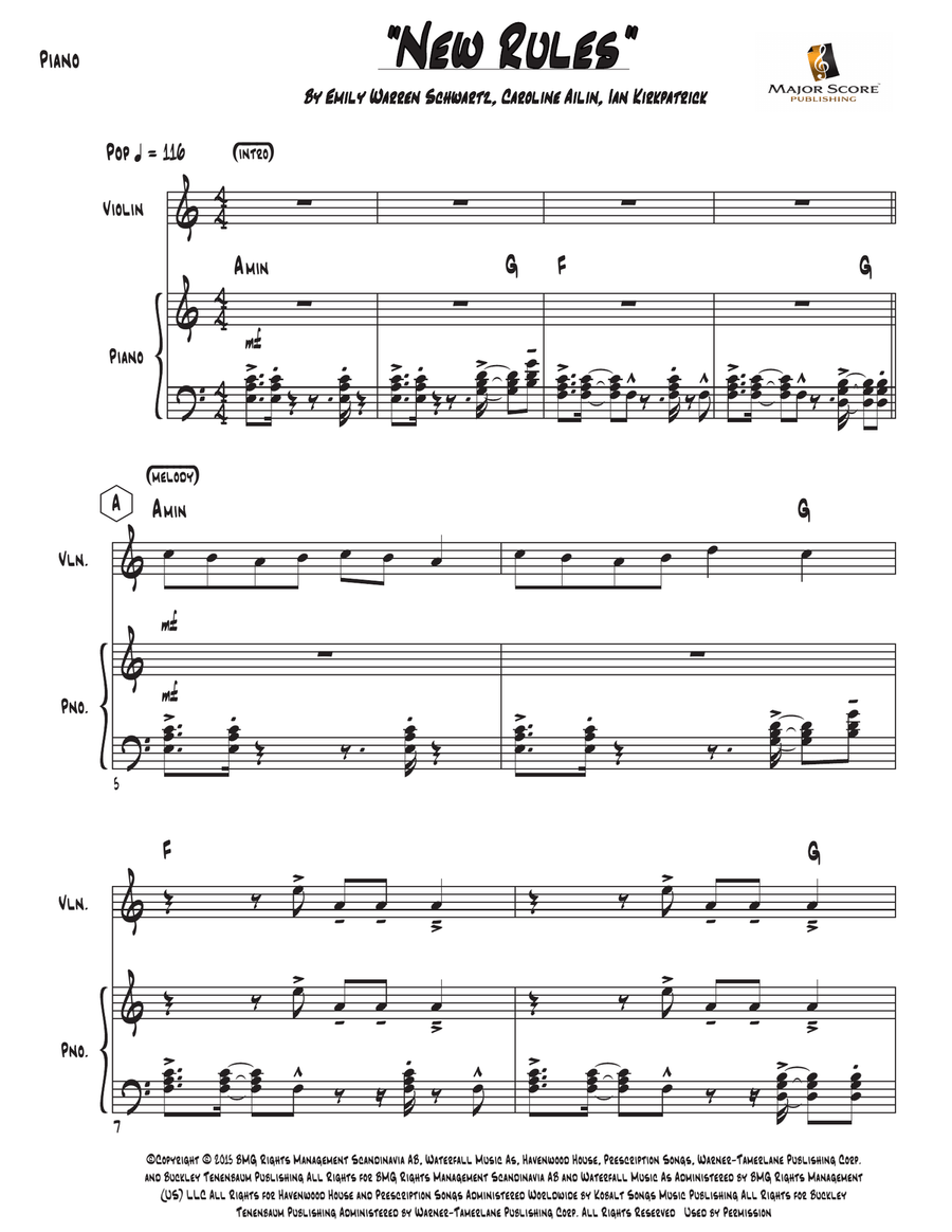 New Rules Violin Solo scores gallery preview page 6