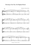 Dawning of the Day (trad. Irish air aka On Ragland Road), easy flute duet