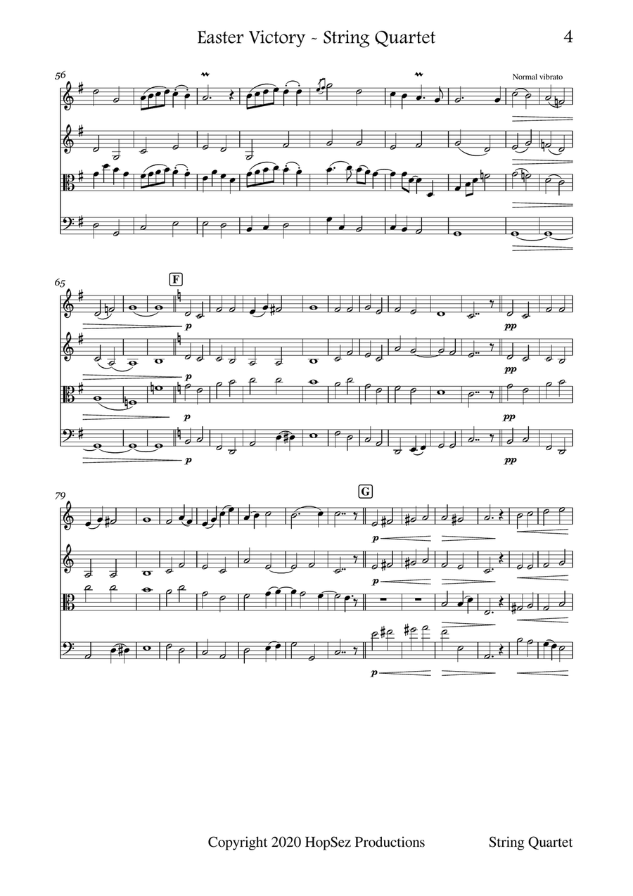 Easter Victory Medley - String Quartet String Quartet scores gallery preview page 4
