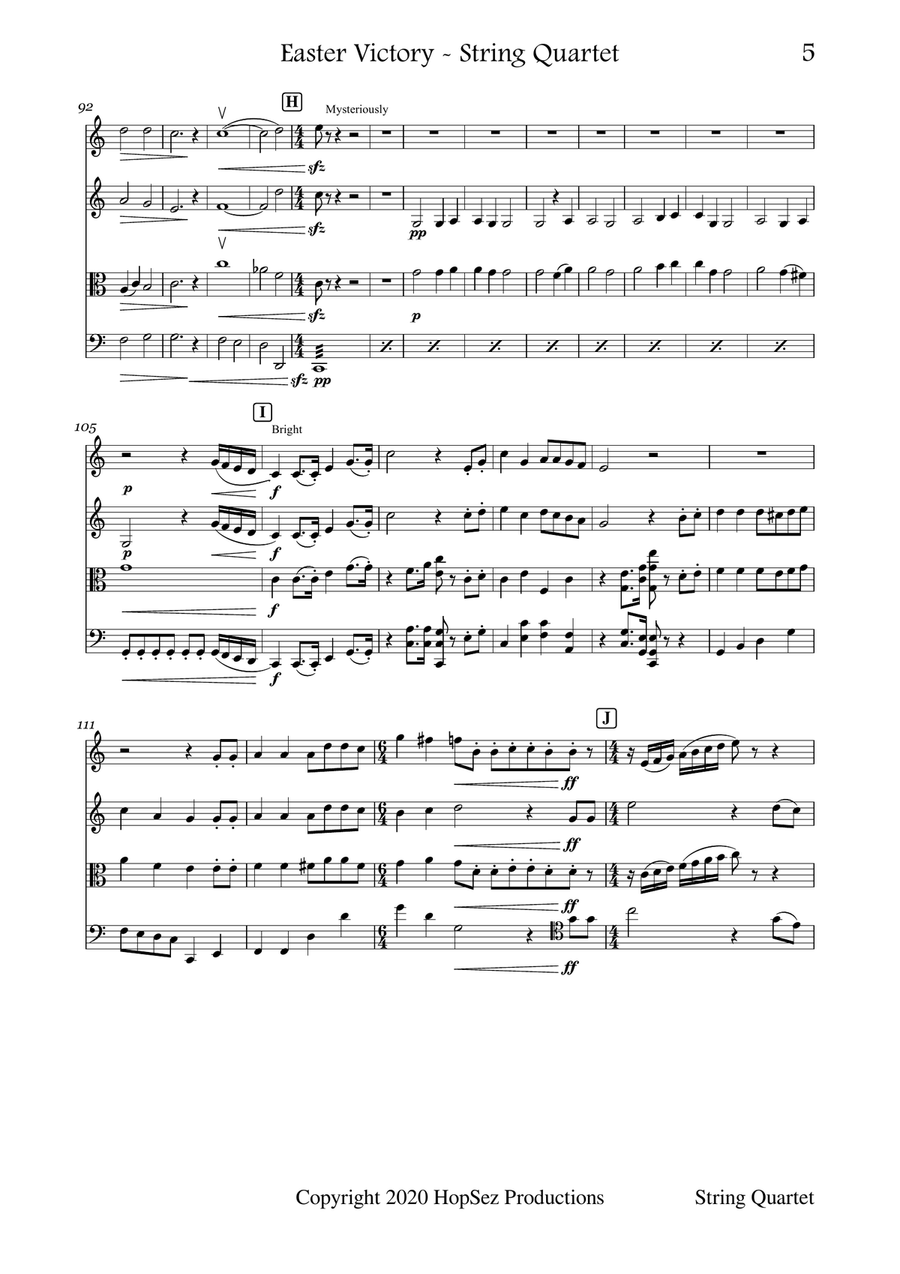 Easter Victory Medley - String Quartet String Quartet scores gallery preview page 5