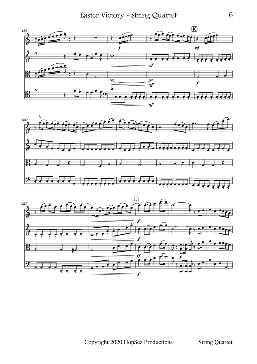Easter Victory Medley - String Quartet String Quartet scores gallery preview page 6