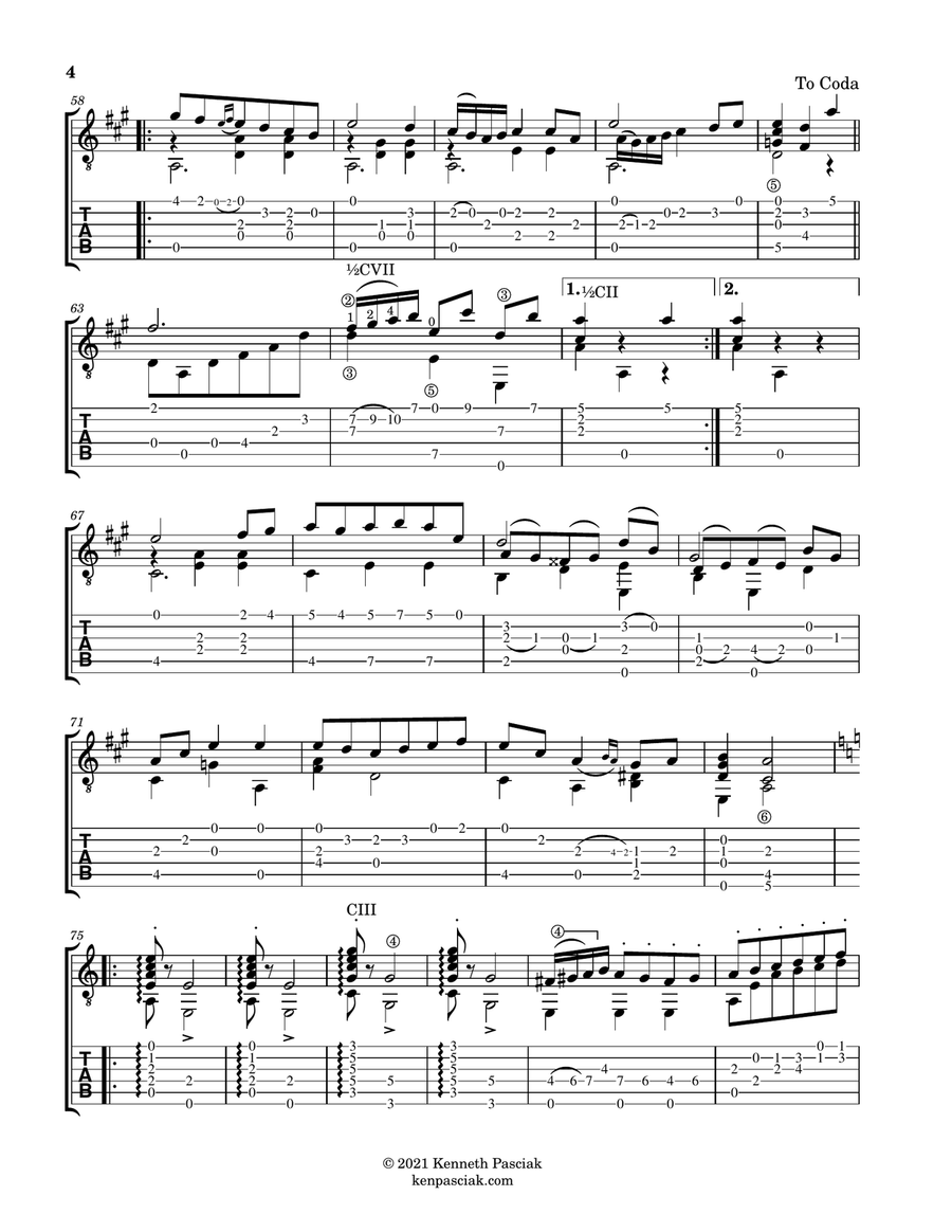 Vals muy lento (for Solo Guitar) Chamber Music scores gallery preview page 6