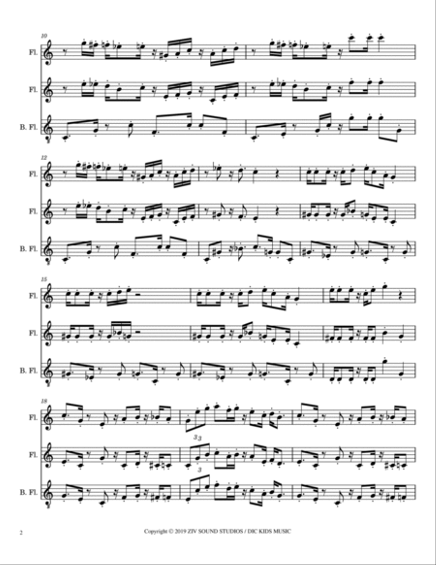 Super Mario Bros. Main Theme Woodwind Trio scores gallery preview page 2
