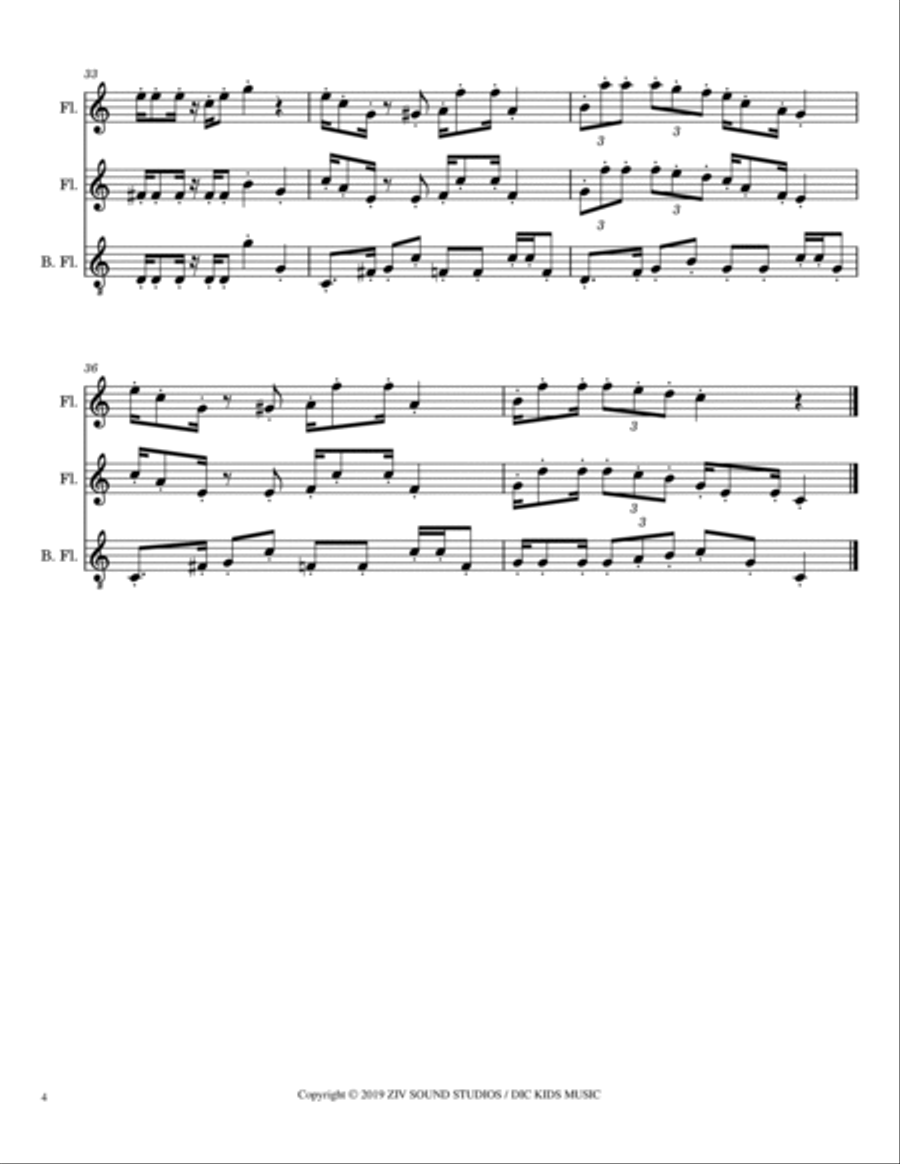 Super Mario Bros. Main Theme Woodwind Trio scores gallery preview page 4