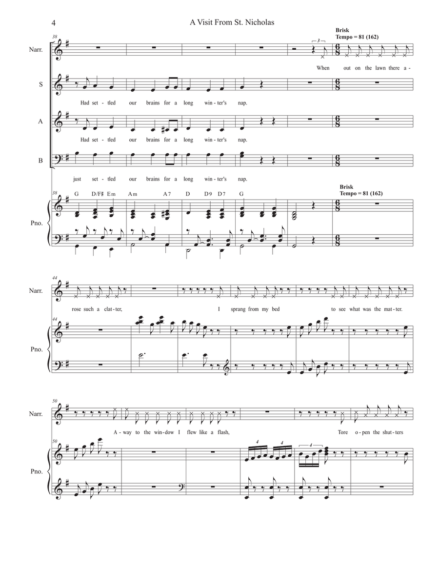'Twas The Night Before Christmas (Solo and SAB) 3-Part scores gallery preview page 5