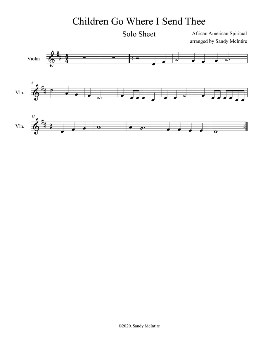 Children, Go Where I Send Thee Violin Solo scores gallery preview page 2