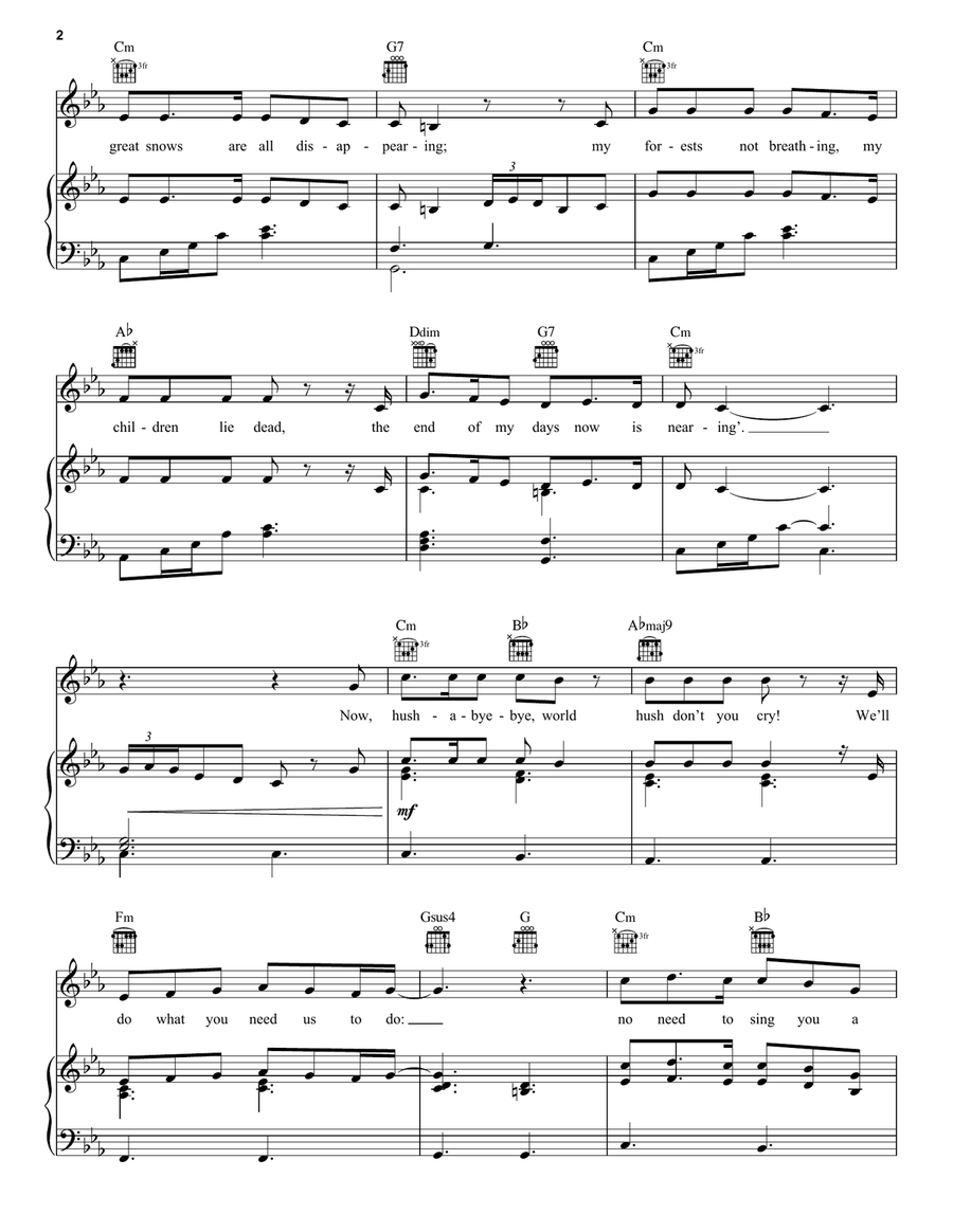 Lullaby For The World Lullaby For The World Piano, Vocal, Guitar scores gallery preview page 2