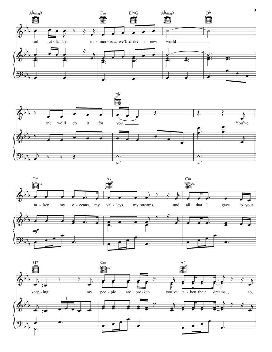Lullaby For The World Lullaby For The World Piano, Vocal, Guitar scores gallery preview page 3