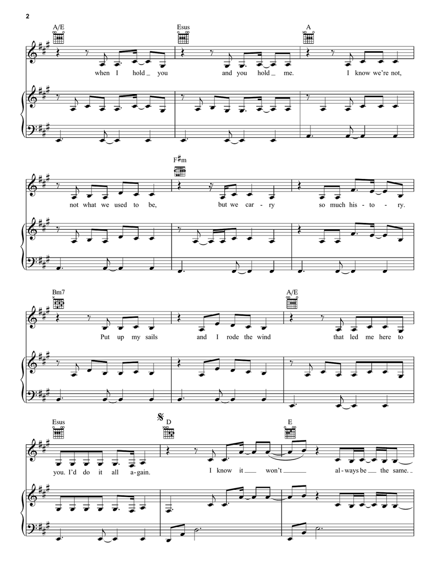 Love Is A Compass (Disney supporting Make-A-Wish) Piano, Vocal, Guitar scores gallery preview page 2