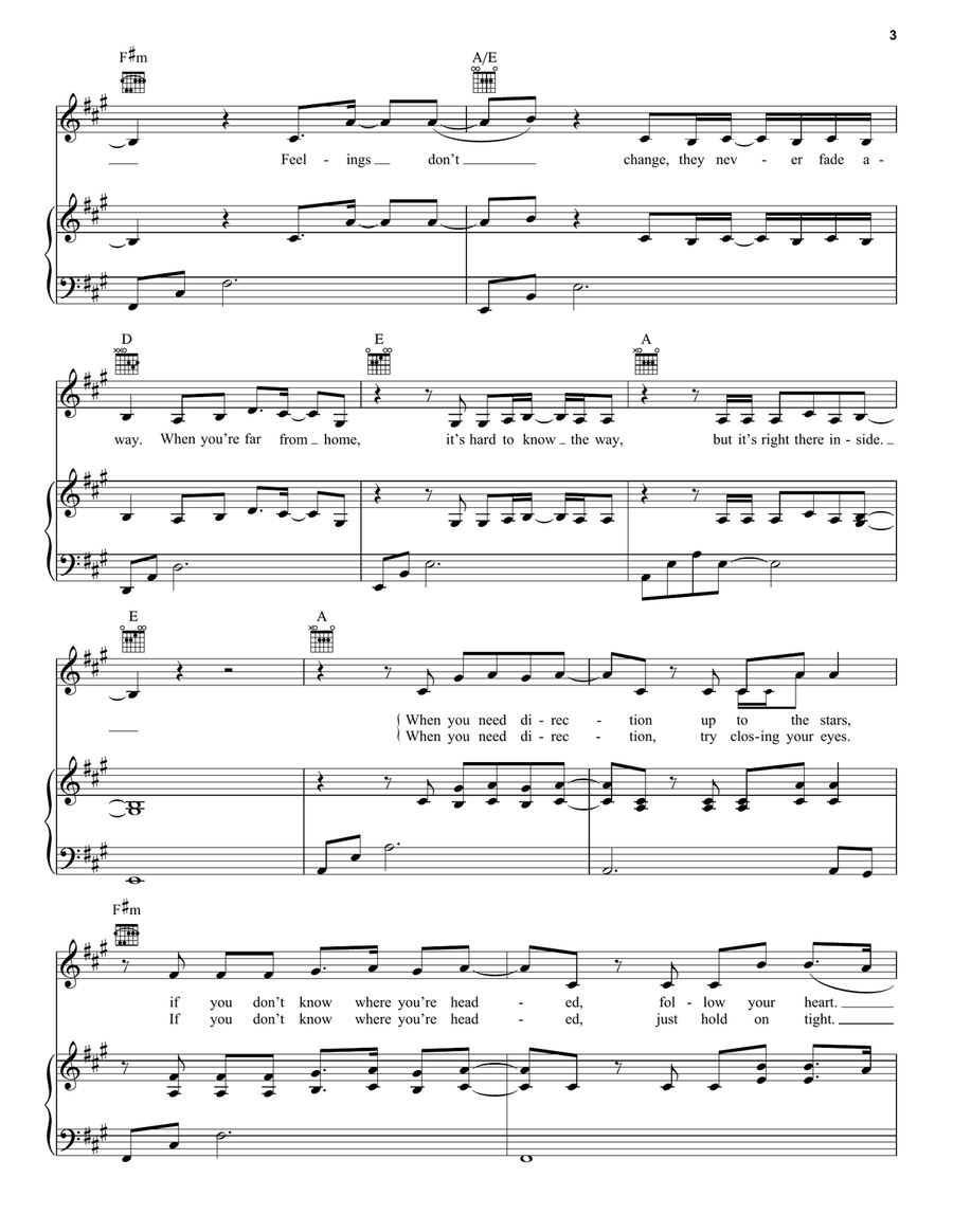 Love Is A Compass (Disney supporting Make-A-Wish) Piano, Vocal, Guitar scores gallery preview page 3