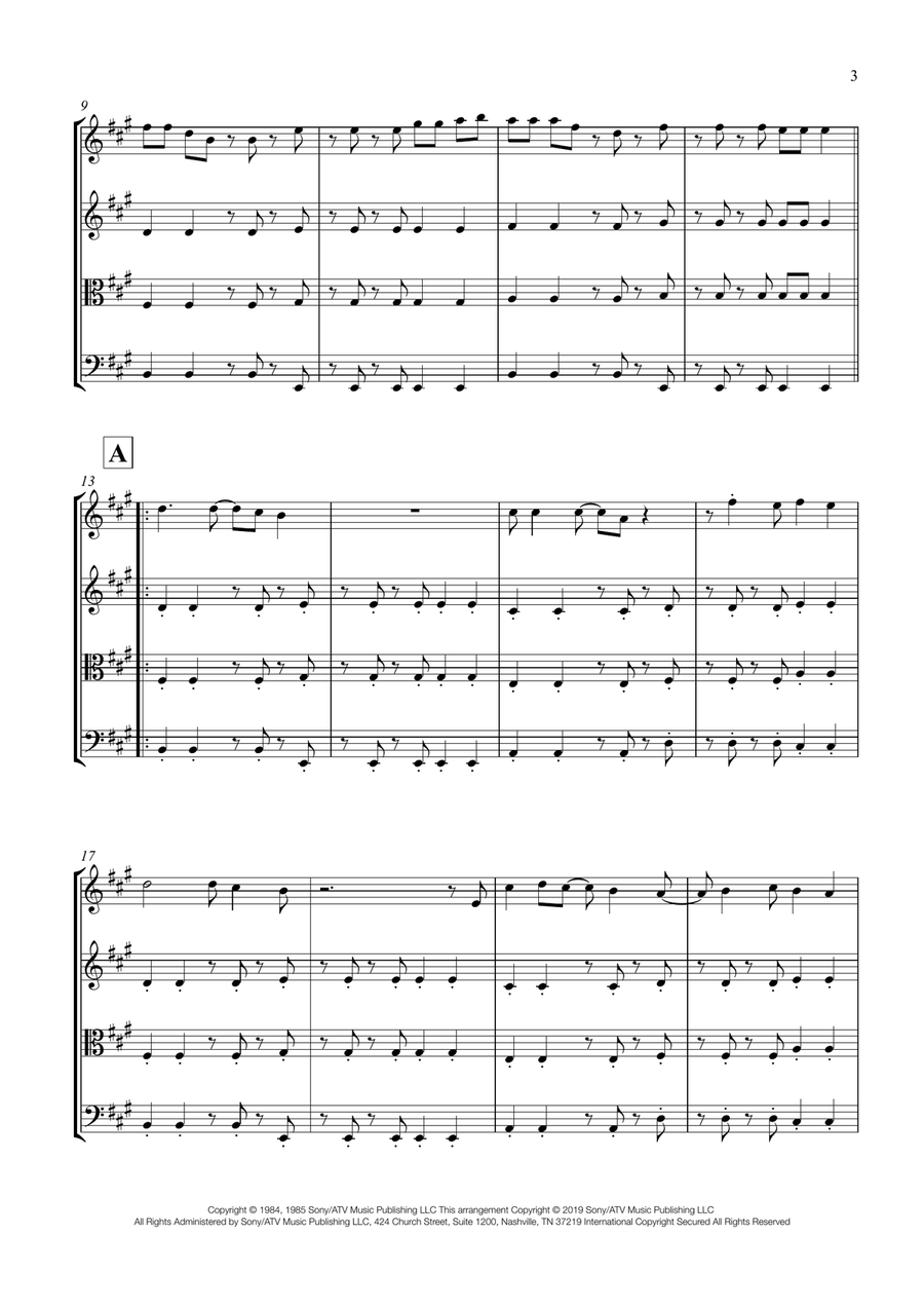 Take On Me String Quartet scores gallery preview page 3