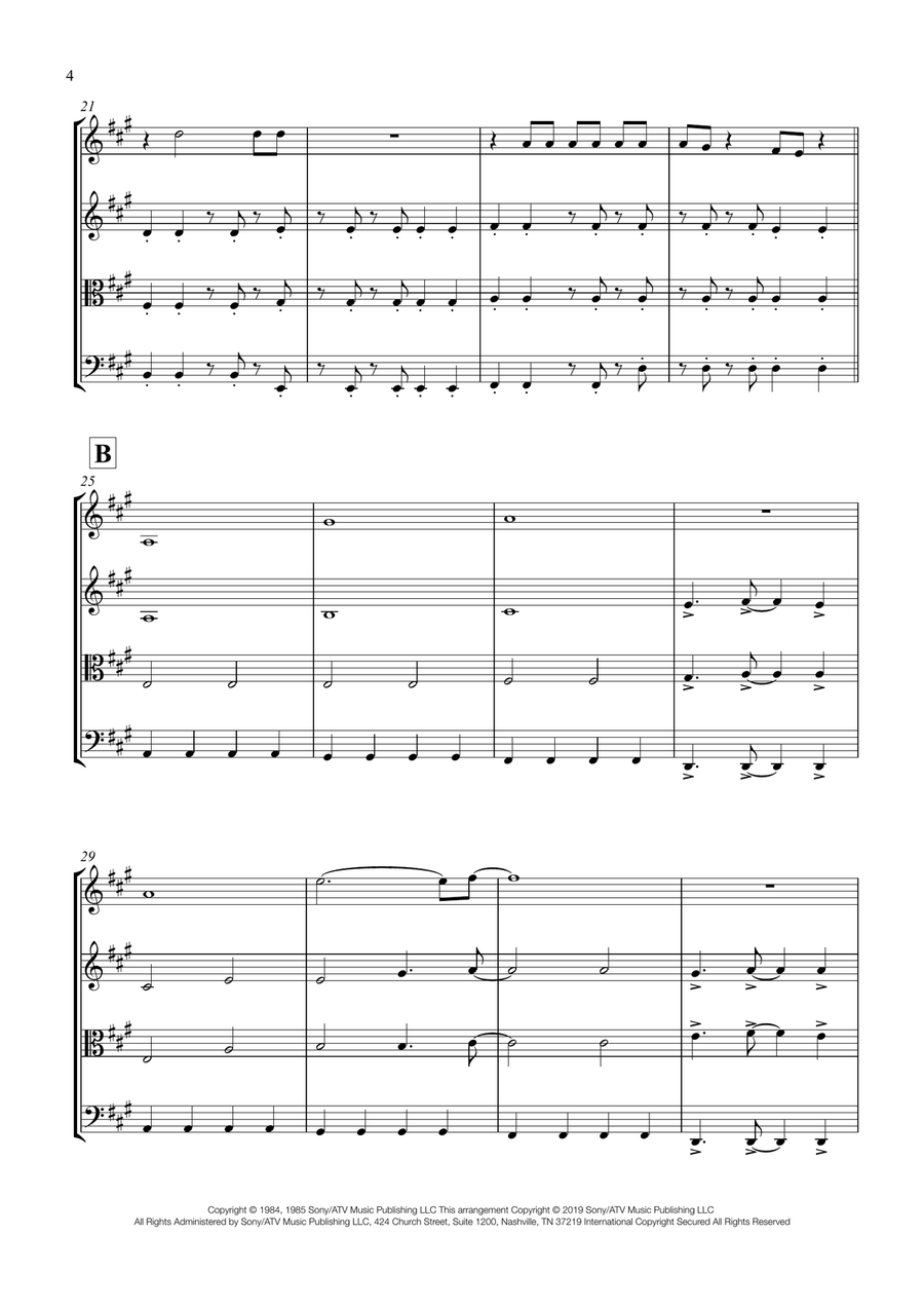 Take On Me String Quartet scores gallery preview page 4