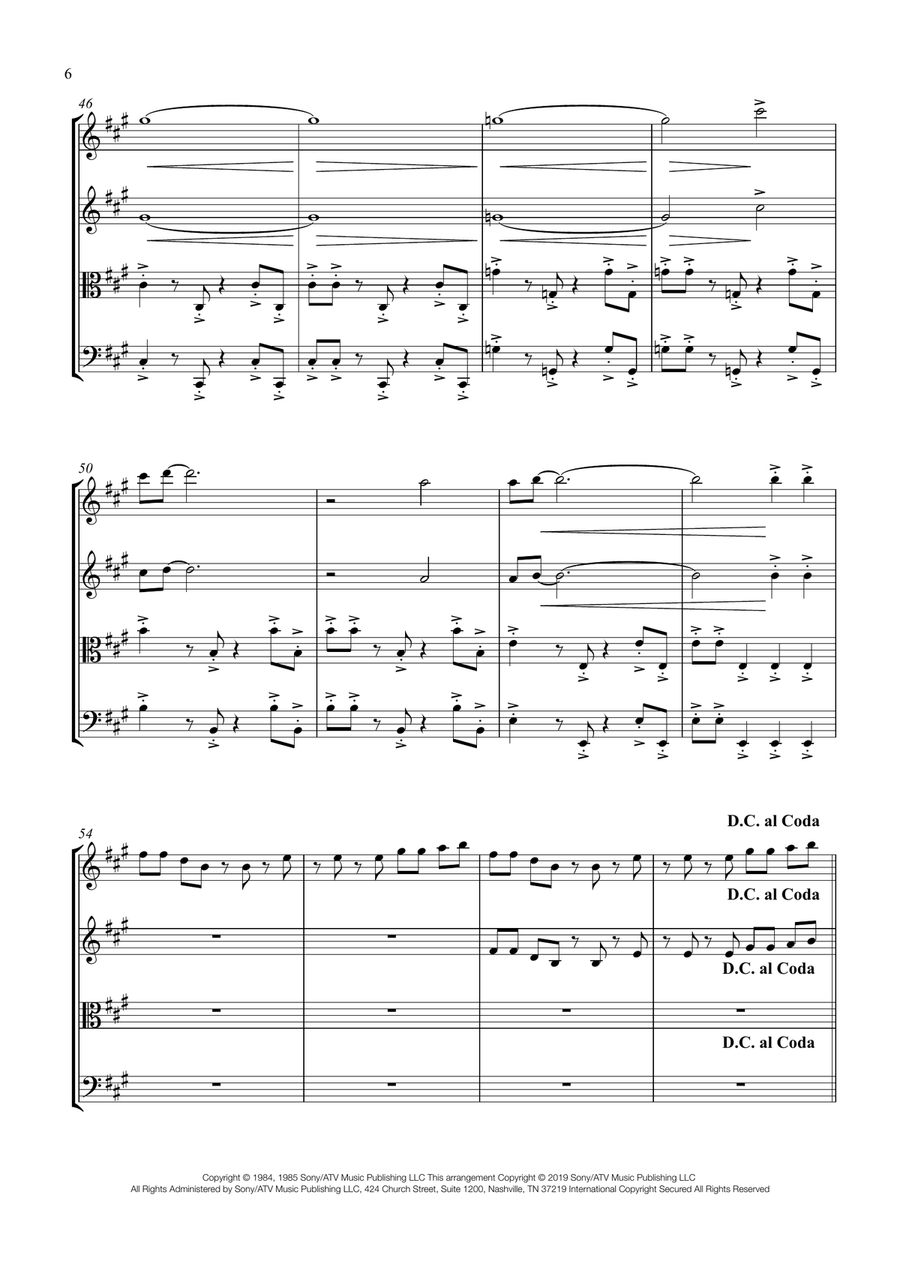 Take On Me String Quartet scores gallery preview page 6