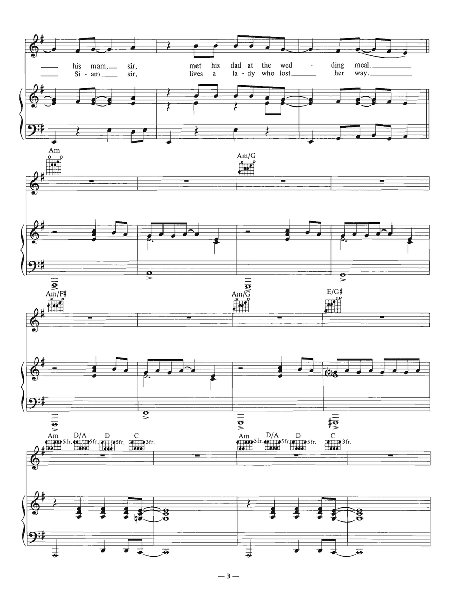 Old Siam, Sir Old Siam, Sir Piano, Vocal, Guitar scores gallery preview page 3