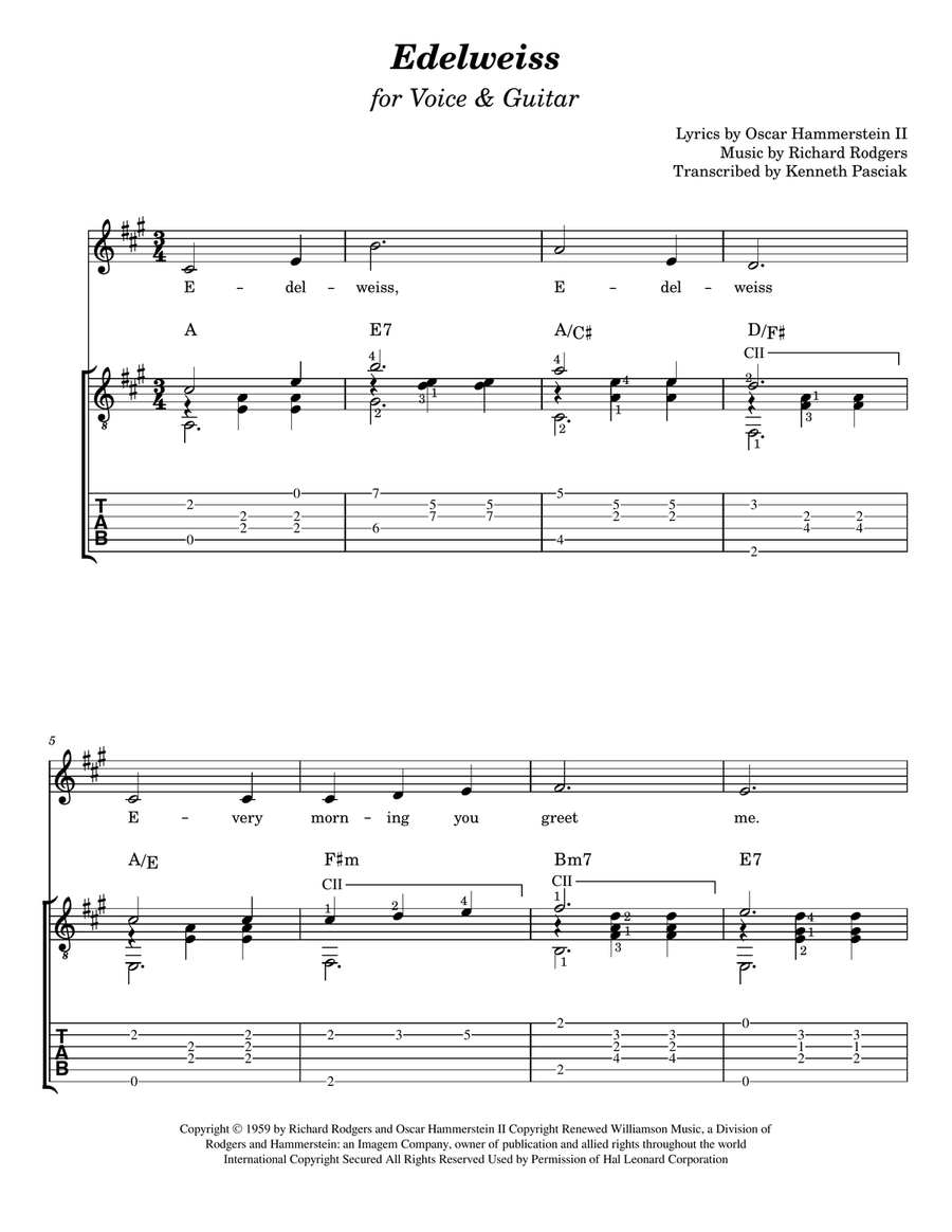 Edelweiss Edelweiss Acoustic Guitar scores gallery preview page 3