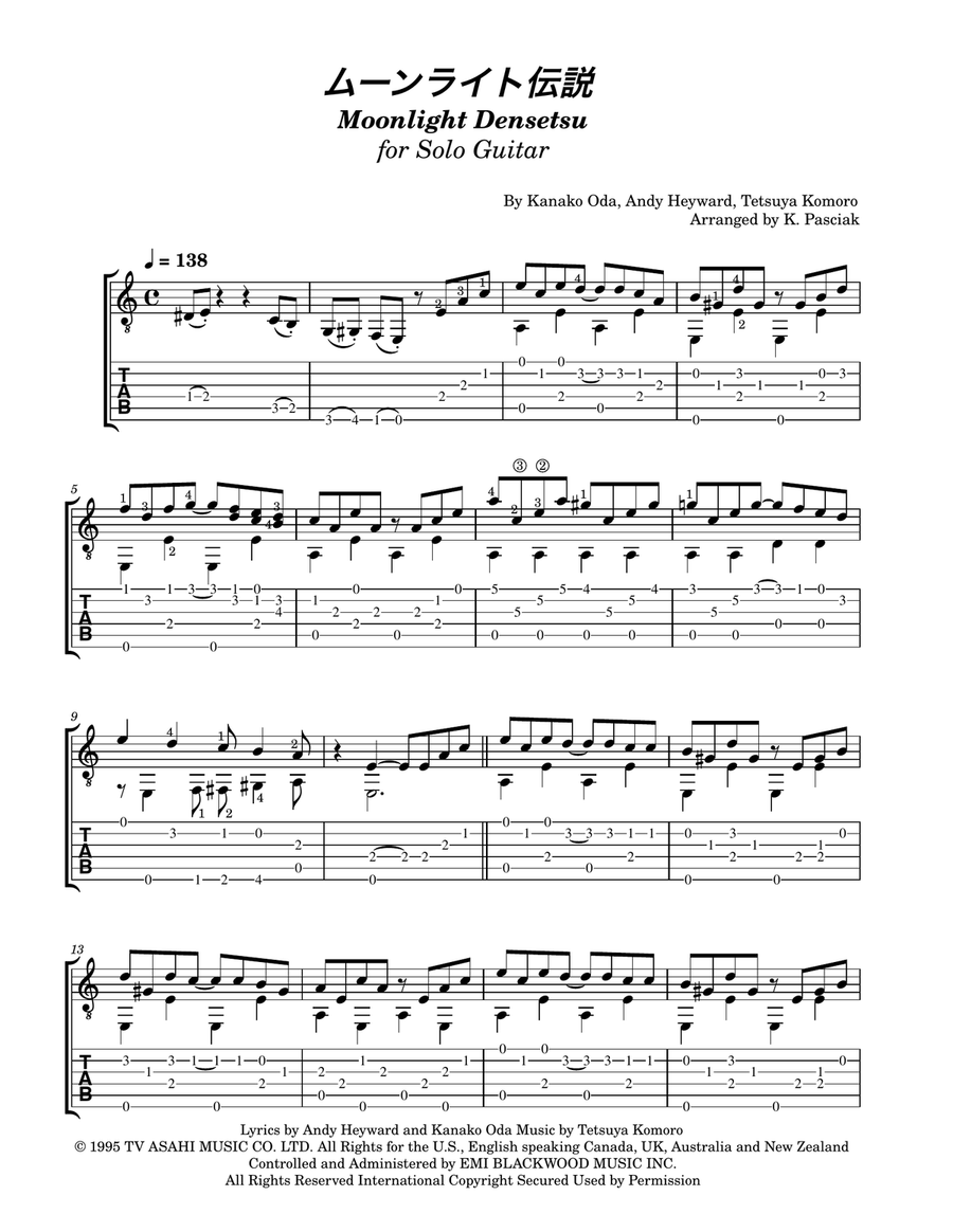 Sailor Moon - Main Title Sailor Moon - Main Title Acoustic Guitar scores gallery preview page 2