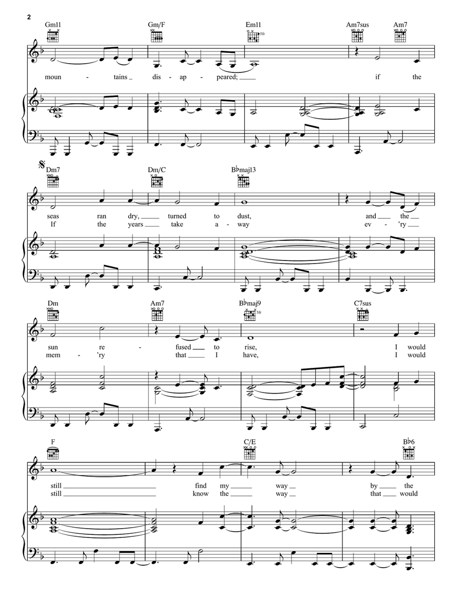 A Love Before Time (from Crouching Tiger, Hidden Dragon) Piano, Vocal, Guitar scores gallery preview page 2