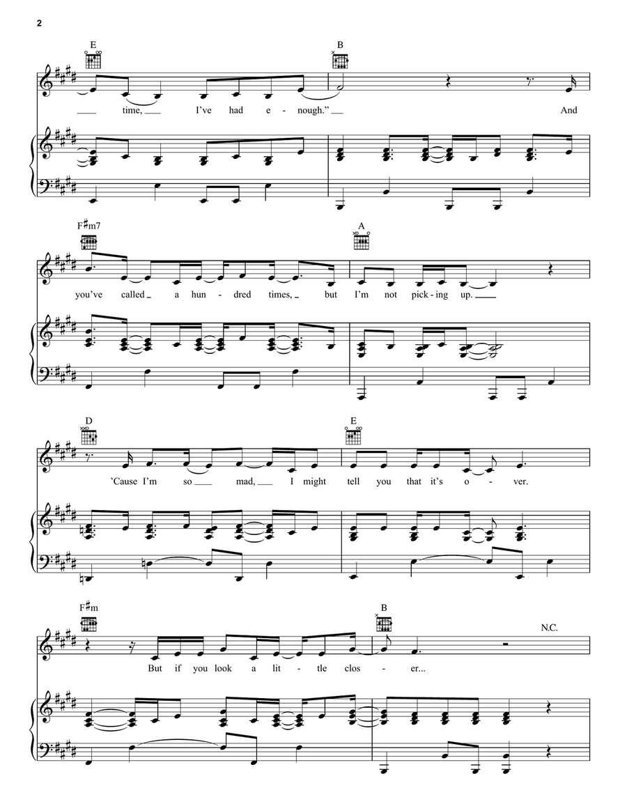 The Other Side Of The Door (Taylor's Version) Piano, Vocal, Guitar scores gallery preview page 2