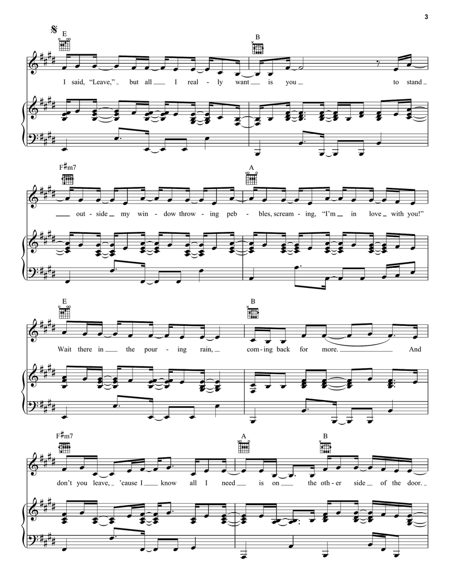 The Other Side Of The Door (Taylor's Version) Piano, Vocal, Guitar scores gallery preview page 3