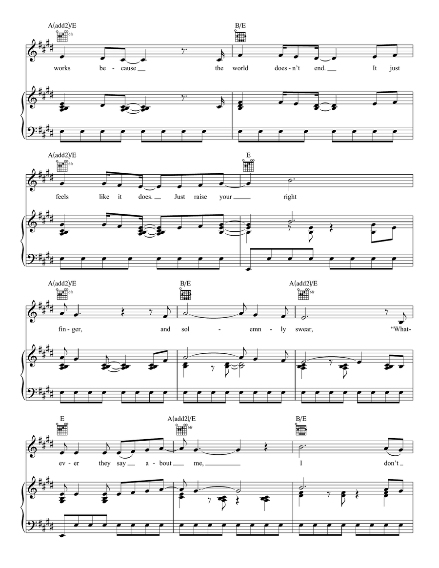 I'd Rather Be Me (from Mean Girls: The Broadway Musical) Piano, Vocal, Guitar scores gallery preview page 2