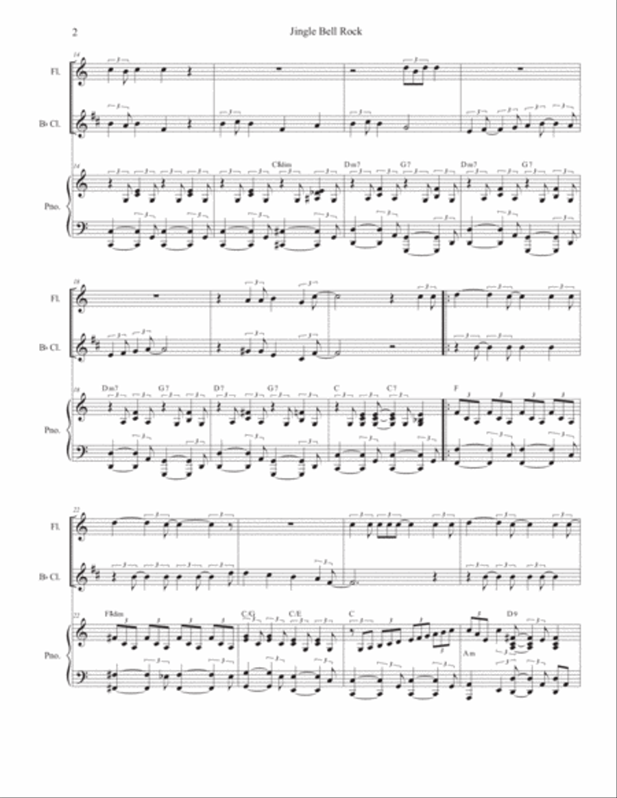 Jingle Bell Rock Clarinet scores gallery preview page 2