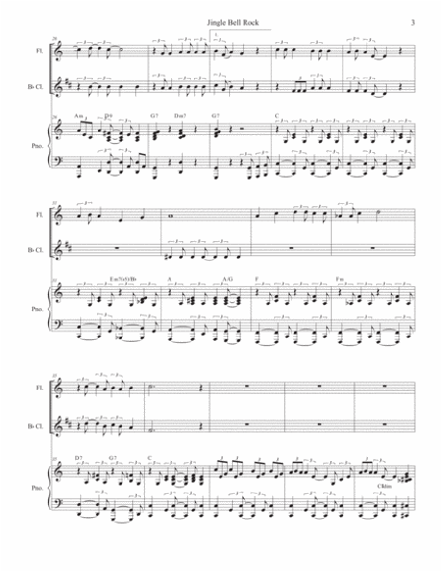 Jingle Bell Rock Clarinet scores gallery preview page 3