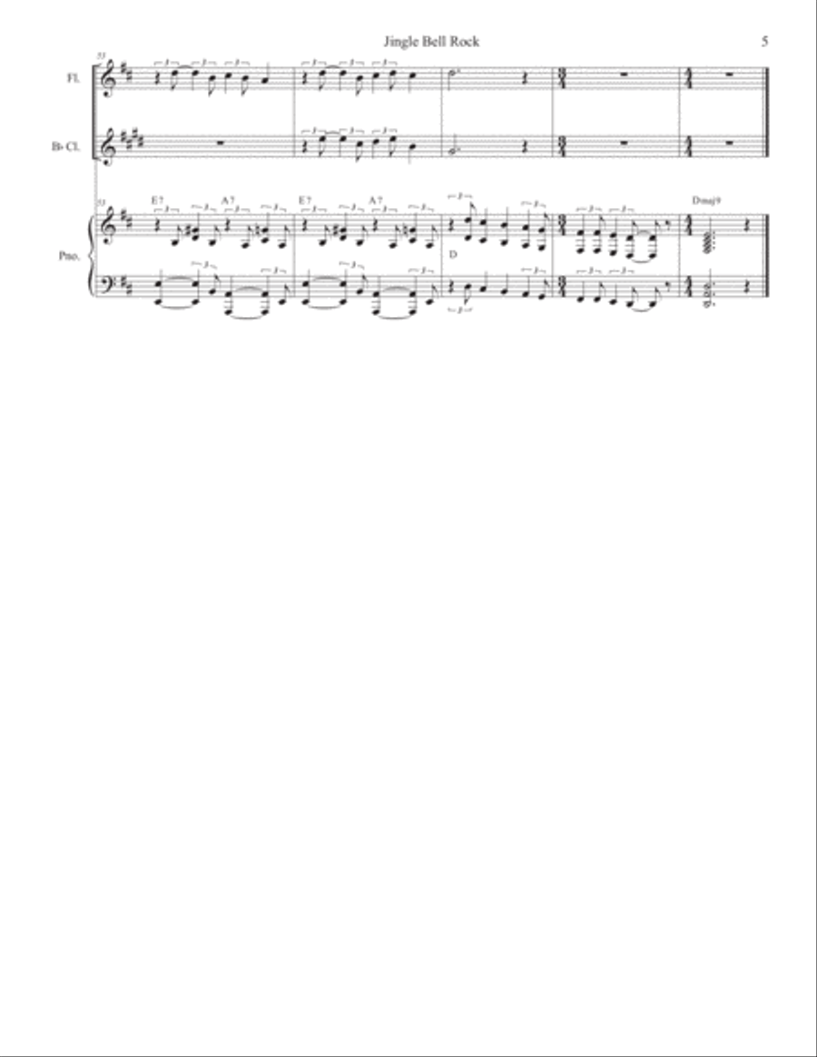 Jingle Bell Rock Clarinet scores gallery preview page 5