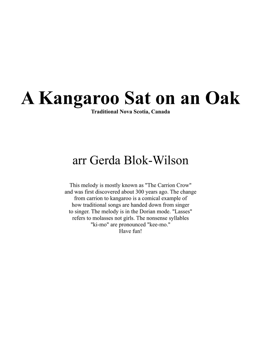 A Kangaroo Sat on an Oak A Kangaroo Sat on an Oak Divisi scores gallery preview page 2