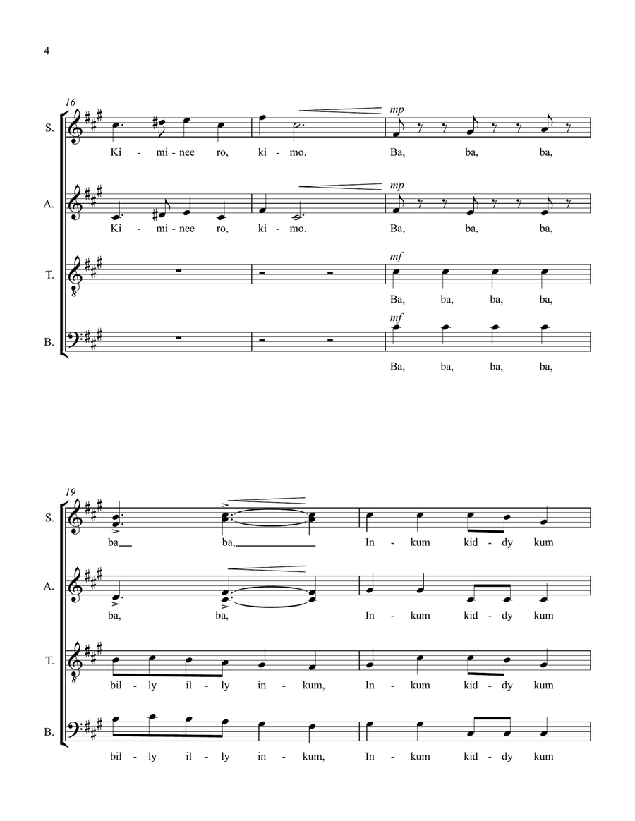 A Kangaroo Sat on an Oak A Kangaroo Sat on an Oak Divisi scores gallery preview page 5