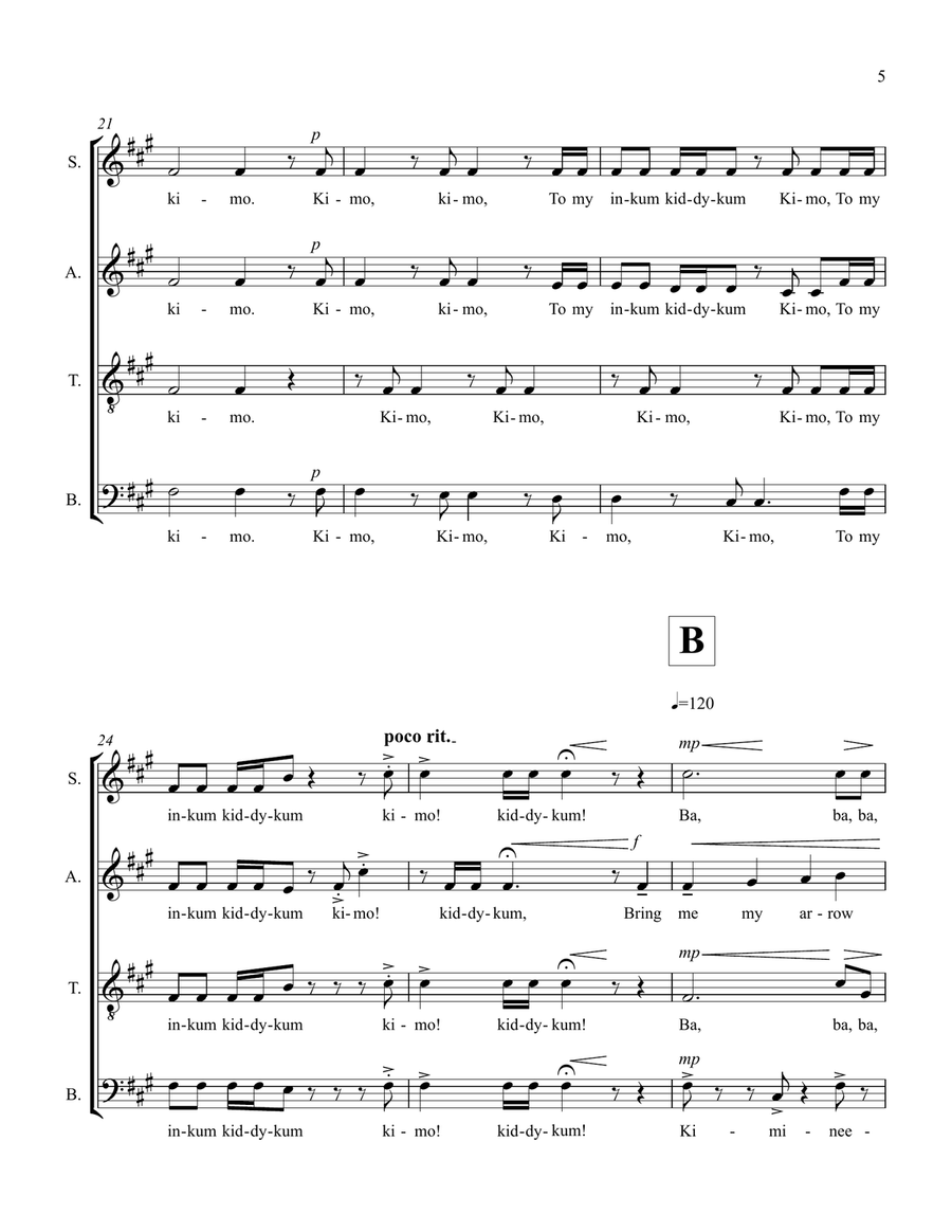 A Kangaroo Sat on an Oak A Kangaroo Sat on an Oak Divisi scores gallery preview page 6