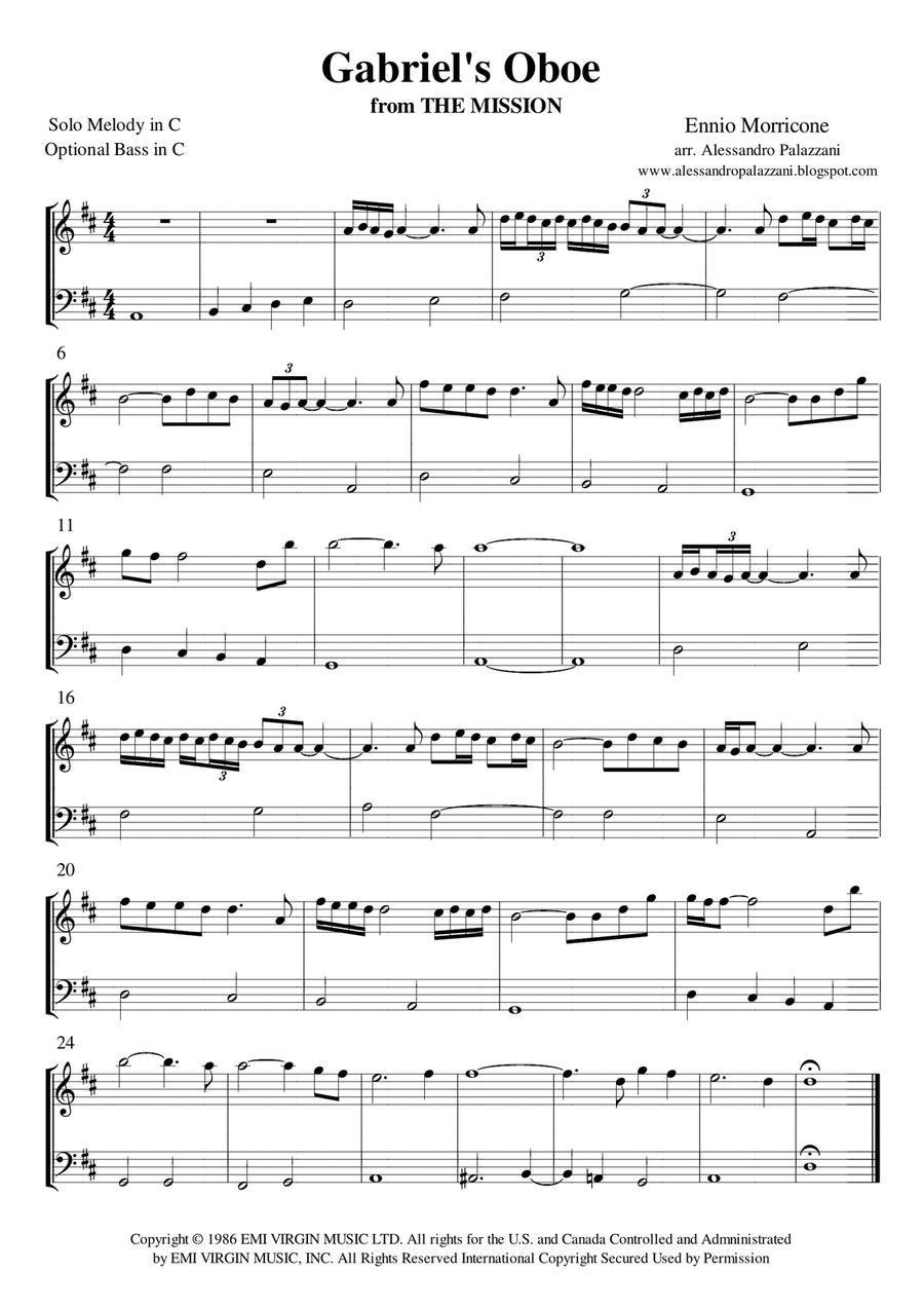 Gabriel's Oboe Harp scores gallery preview page 4