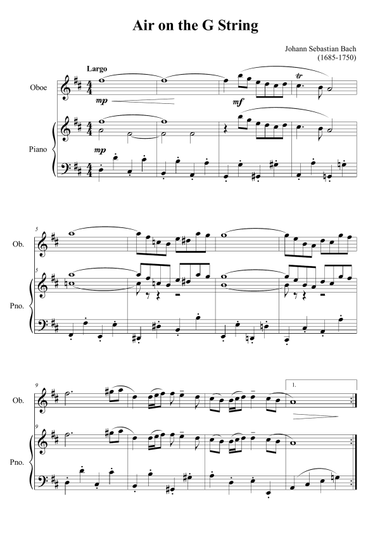 Air on the G String for oboe and piano